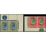 South West Africa 1923 (July-Sept.) Setting III, Bold Lettering 2d. (3), 4d., 6d., 1/-, 1/3d. (2),