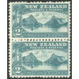 New Zealand 1899-1903 Local Print, Perforation 11, No Watermark 2/- Milford Sound on laid paper, ve