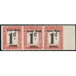 South West Africa Postage Due Stamps 1923 (Jan.-July) Setting I South Africa Pretoria printing, 1d.