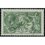 Great Britain King George V Issues 1913 Waterlow £1 green, Guernsey c.d.s. cancellation,