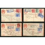 Barbados Postal Stationery Registered Envelopes 20th Century used selection comprising 1902 2d. (5)