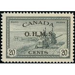 Canada Official Stamps 1949 20c. slate with missing stop after "s", fine unmounted mint.