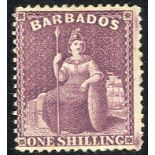 Barbados 1876-81 Crown CC, Perf. 14 Issued Stamps 1/- purple,