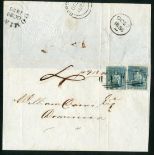 Barbados Britannia Issue Covers Dominica 1855 (27 Oct.) entire (no side flaps) from Griffith and Je