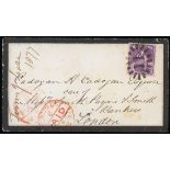 Barbados Britannia Issue Covers United Kingdom 1877 (28 Sept.) mourning envelope from St. Lucy to L