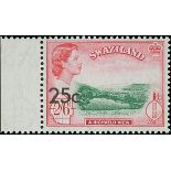 Swaziland 1961 Decimal Surcharge Issue 25c. on 2/6d. emerald and red, surcharge type II at lower le