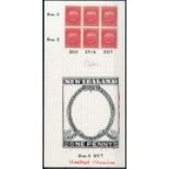 New Zealand 1900 Double Lined Watermark 1d. crimson Terraces, block of six (3x2) including the [R2/