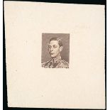 Colonial Die Proofs De La Rue King George VI Young head facing half left in rectangular background