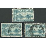 New Zealand 1899-1903 Local Print, Perforation 11, No Watermark 2/- Milford Sound on laid paper, th