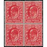 Great Britain King Edward VII Issues 1911 Harrison and Sons, Perforation 15 x 14 1d. intense rose-r