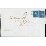 Barbados Britannia Issue Covers Dominica 1857 (12 May) entire (no side flaps) from Griffith and Jef