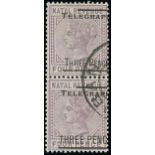 Telegraph Stamps Commonwealth Issues Natal Collection of 1902 Telegraph surcharges on fiscal stamps