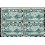 New Zealand 1898 Pictorials, London Printing 2/- grey-green Milford Sound, block of four, original