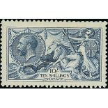 Great Britain King George V Issues 1915 De La Rue 10/- blue, unmounted mint, well-centred, fine.