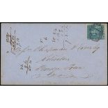 Barbados Britannia Issue Covers Inland Mail 1855 (13 June) pale blue envelope from St. Lucy to Brid