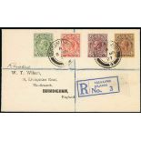 Falkland Islands South Shetlands 1927 (8 Mar.) "Wilson" envelope registered to Birmingham, bearing