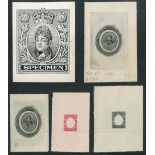 Colonial Die Proofs Unknown Printer George IV portrait engraved die proofs (2) in oval with surroun