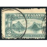 New Zealand 1899-1903 Local Print, Perforation 11, No Watermark 2/- Milford Sound, grossly off cent