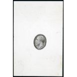 Colonial Die Proofs De La Rue King George V Head in oval lined background with uncleared surround,