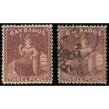 Barbados 1873 Watermark Small Star 3d. Brown-Purple Issued Stamps Fresh unused with large part orig