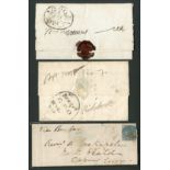 India Early Letters and Handstamps Calcutta: 1802 entire (soiled) to Dublin and 1812 entire letter