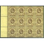 Great Britain King Edward VII Issues 1911 Harrison and Sons, Perforation 15 x 14 3d. purple on lemo