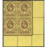 Great Britain King Edward VII Issues 1911 Harrison and Sons, Perforation 14 3d. purple on lemon, bl