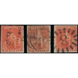 Barbados 1873 Watermark Large Star, Clean-Cut Perf. 14½ to 15½ 6d. orange-vermilion (2), variety im