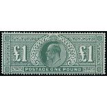 Great Britain King Edward VII Issues 1911-13 Somerset House £1 deep green, original gum, minor gum