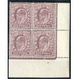 Great Britain King Edward VII Issues 1911-13 Somerset House Non Flourescent ink 6d. pale dull purpl