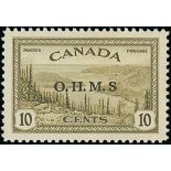 Canada Official Stamps 1949 10c. olive-green with missing stop after "s", fine unmounted mint.
