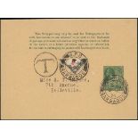 Barbados Postage Due Stamps Covers 1934 (2 Nov.) ½d. wrapper to Belleville