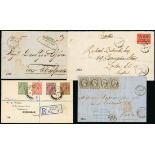 Ionian Islands 1849 (5 Dec.) entire letter to Patros, rated "5" and "3" in red ink, showing very f