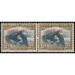 South West Africa Official Stamps 1947 2d. blue and brown horizontal pair,
