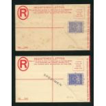 Barbados Postal Stationery Registered Envelopes 20th Century unused selection comprising 1902 2d. (