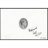 Colonial Die Proofs De La Rue King George VI Large young head in oval-framed lined background,