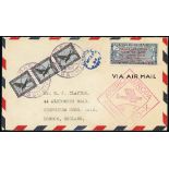 Newfoundland Airmail Covers 1932 (May) Dornier Holyrood on board mail envelope to London,