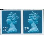 Great Britain Queen Elizabeth II Issues 1971-2012 Machins — 32p. greenish blue, imperforate pair. F