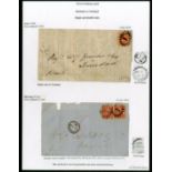 Barbados Britannia Issue Covers Trinidad 1866 (19 Jan.) part double rate entire and 1871 (1 Feb.) s