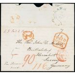 Barbados Early Letters and Handstamps 1843 (1 Oct.) entire letter to Saxony,