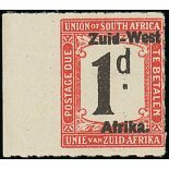 South West Africa Postage Due Stamps 1923 (Jan.-July) Setting I South Africa Pretoria printing, 1d.