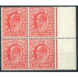 Great Britain King Edward VII Issues 1911 Harrison and Sons, Perforation 15 x 14 1d. deep rose-red,