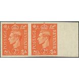 Great Britain King George VI Issues 1941-42 Lighter Colours 2d. pale orange, watermark upright, imp