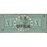 Great Britain Official Inland Revenue Issues of 1887-92 £1 green, LB, original gum,
