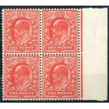 Great Britain King Edward VII Issues 1911 Harrison and Sons, Perforation 14 1d. unlisted deep brick
