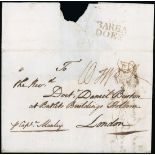 Barbados Early Letters and Handstamps 1762 (13 July) entire "per Capt. Manley" to Rev. Dr. Burton a