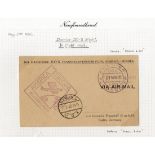 Newfoundland Airmail Covers 1932 (May) Dornier Holyrood on board mail stampless souvenir card to Ge