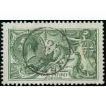 Great Britain King George V Issues 1913 Waterlow £1 green, central c.d.s. cancellation,