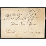 Barbados Early Letters and Handstamps 1803 (late) entire "p Packet" to London,