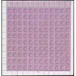 Great Britain King Edward VII Issues 1911-13 Somerset House — 6d. Royal purple, complete lower pane